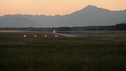 aircraft taking off a small airfield Stock Footage
