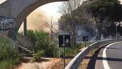 Wildfire in Italy closes roads Instructional Video