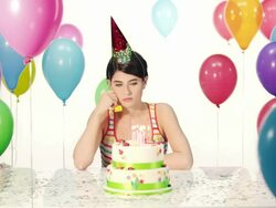Sad woman on her birthday Stock Footage