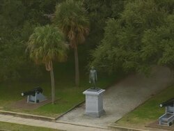 MS AERIAL ZO Shot of garden at Charleston city / South Carolina, United States Stock Footage