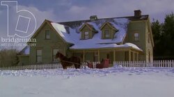 A country home in the countryside in the snow, 1908 - reenactment Stock Footage