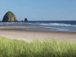 Haystack Rock Cannon Beach Oregon Stock Footage