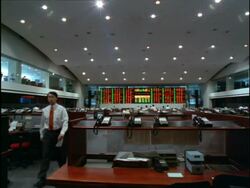 WA trading room of the Philippine stock exchange, people working, Makati, Manila, Philippines Stock Footage