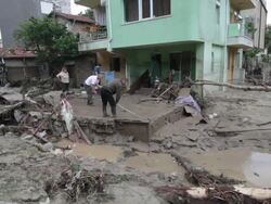 Devastating flooding in Varna Bulgaria Stock Footage