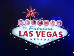 Welcome to Las Vegas Sign Lens Flare Stock Footage