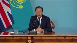 Cameron meets Nazarbayev, comment on human rights, tours oil facility News Clip