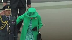 CLEAN: Queen Elizabeth II arrives in Ireland News Clip