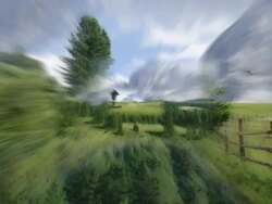 INFINITE STREAM OF BEAUTIFUL GREEN PASTURES ON A MOUNTAINSIDE Stock Footage