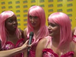 INTERVIEW: The Wiggies (Erika Corvette, Devon Jordan, London Clark, Ashley Cutrona, and Jeana Zettler) on who The Wiggies are (Footage by WireImage Video/GettyImages) Stock Footage