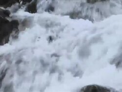 Zoom in on waterfall; Wales, UK Stock Footage