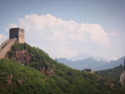 great Wall china Clouds MS Stock Footage