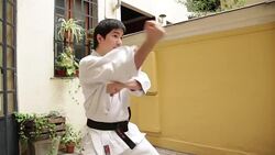 Man Practicing Martial Arts Stock Footage