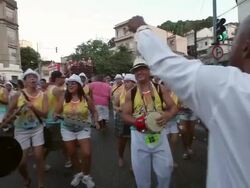 First 2014 Carnival Street Parade in Rio Stock Footage