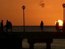 WS Sunset and sea / Brightown, Barbados Stock Footage