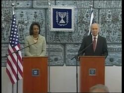 Condoleezza Rice news conference with Israeli president News Clip
