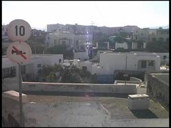 Greece: Greek Island Village Street Signs Stock Footage