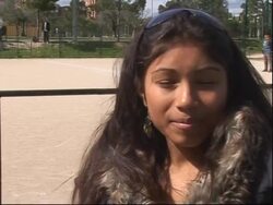 Immigrants playing football in Parque de Manzanares News Clip