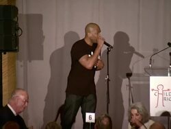 SPEECH - Darryl McDaniels talks about why we have to fight for children's rights and why it is working, he introduces Rosie Perez Stock Footage