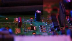 Assembled circuit board - close up Stock Footage