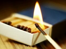 Matchbox burning Stock Footage