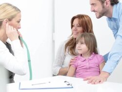 HD: Family with child visit doctor. Stock Footage
