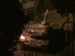 Anti Mubarak protesters clash with Egyptian tank News Clip