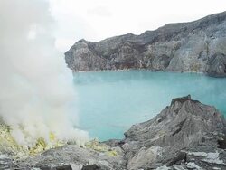 Sulphur Miners Mountain At Ijen Volcano, Indonesia Stock Footage