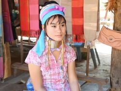 Longneck karen hill tribe Stock Footage