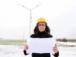 Construction manager reading plan Stock Footage
