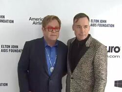 Elton John, David Furnish - Elton John AIDS Foundation Presents 22nd Annual Academy Awards Viewing Party Sponsored By Chopard, Neuro Drinks And Wells Fargo Stock Footage