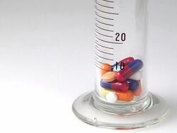 Pills in the flask Stock Footage