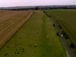 AERIAL, Avebury, Wiltshire, England Stock Footage