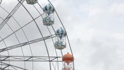 Ferris Wheel Over Blue Sky Stock Footage