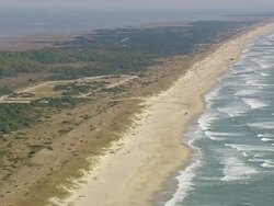 WS AERIAL View of Cape Hatteras National Seashore / North Carolina, United States Stock Footage
