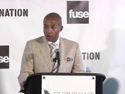 'Answer The Call' Press Conference With Jay-Z Stock Footage