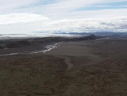 WS AERIAL View of ice sheet melting patterns / Iceland Stock Footage