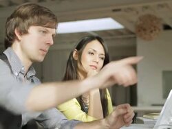  CU TU Young creative co-workers discussing on project / New York, USA Stock Footage