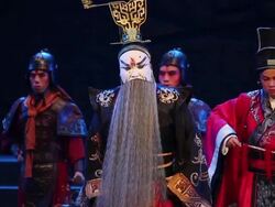 MS Artists performing local Chinese traditional qinqiang opera on stage AUDIO / xi'an, shaanxi, china Stock Footage