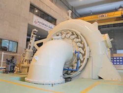 Dolly:Electricity generator in power plant. Stock Footage