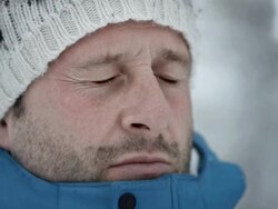 HD Super Slow-Mo: Snowball Hitting A Face Stock Footage