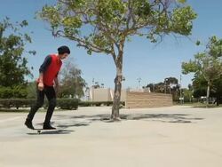 skateboard 360 flip wide Stock Footage