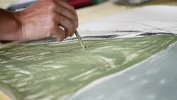 Woman drawing Stock Footage