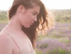 Sad Side Face Of A Pensive Brunette Stock Footage