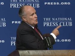 Giuliani Discusses State Of U.S. Security 10 Years After 9/11 Terror Attacks Stock Footage