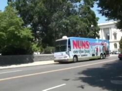 Nuns on the Bus end protest tour in Washington Stock Footage