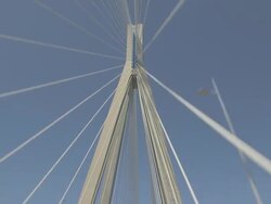 WS POV Bypass road, (Rio Antirrio) Charilaos Trikoupis bridge / Rio, Achaea, Greece Stock Footage