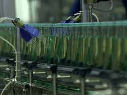 MS Shot of bottling plant at beverage industry / Gerolstein, Rhineland Palatinate, Germany  Stock Footage