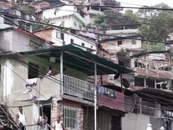 MS TD View of shack houses / Caracas, Venezuela Stock Footage