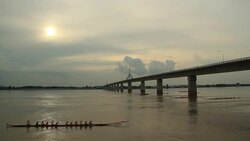 Longtail boat racing Stock Footage