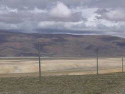 Pan right reveal Highway Taklakot Tibet China Stock Footage